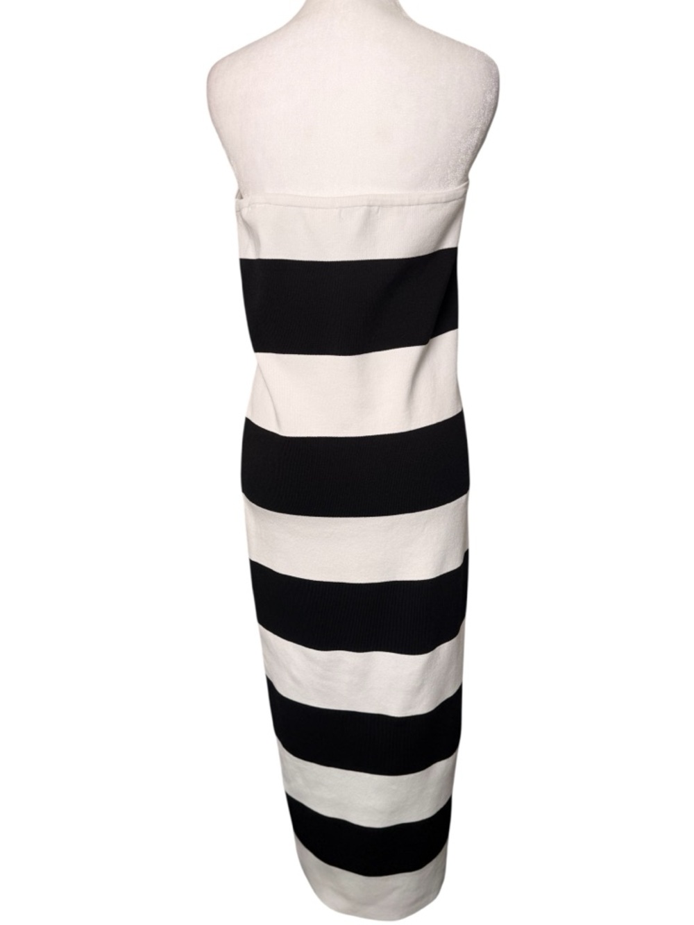 Bar III Strapless Black White Stripe Maxi Dress Size XL NWOT - Picture 5 of 6